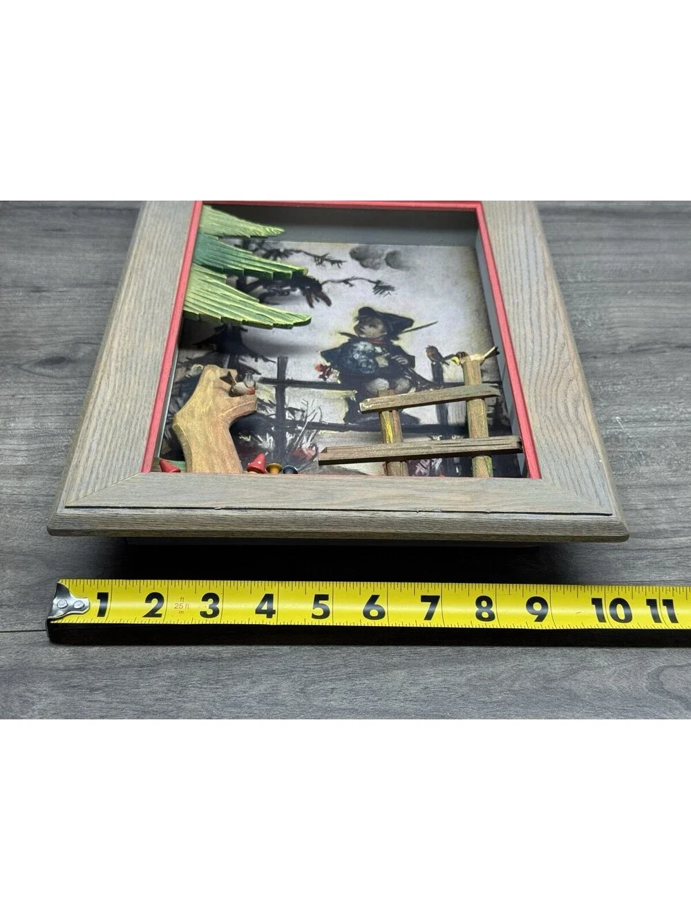 Genuine Hummel Print Emil Fink Verlag Shadow Box Picture 10” X 13” 3D Boy Woods